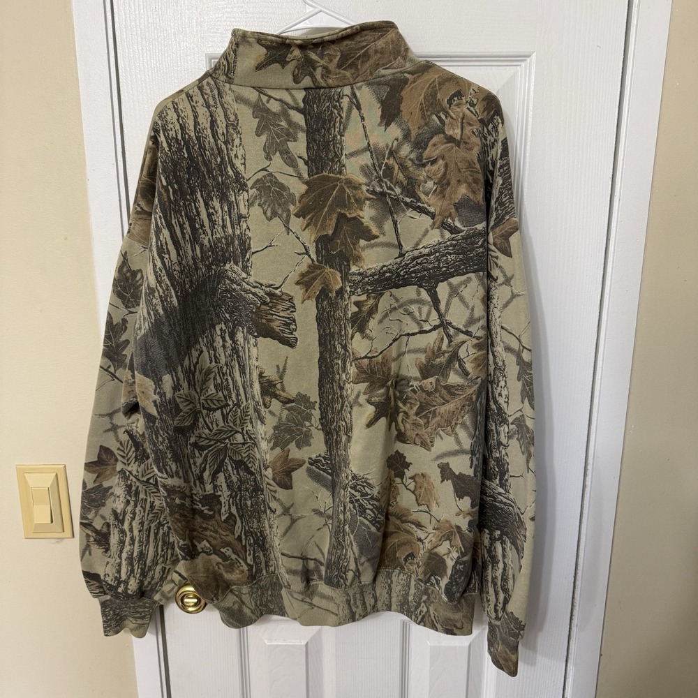 Vintage 90s Chase Authentics Dale Earnhardt Realtree Camo 1/4 Zip XL Made in USA - Picture 2 of 4
